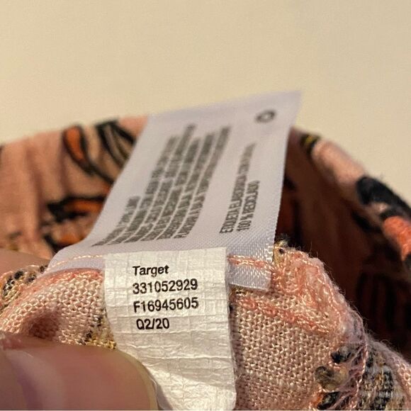 Wild Fable tropical print linen blend hi rise pull on Floral Ruffle Hem Shorts L - Picture 8 of 10